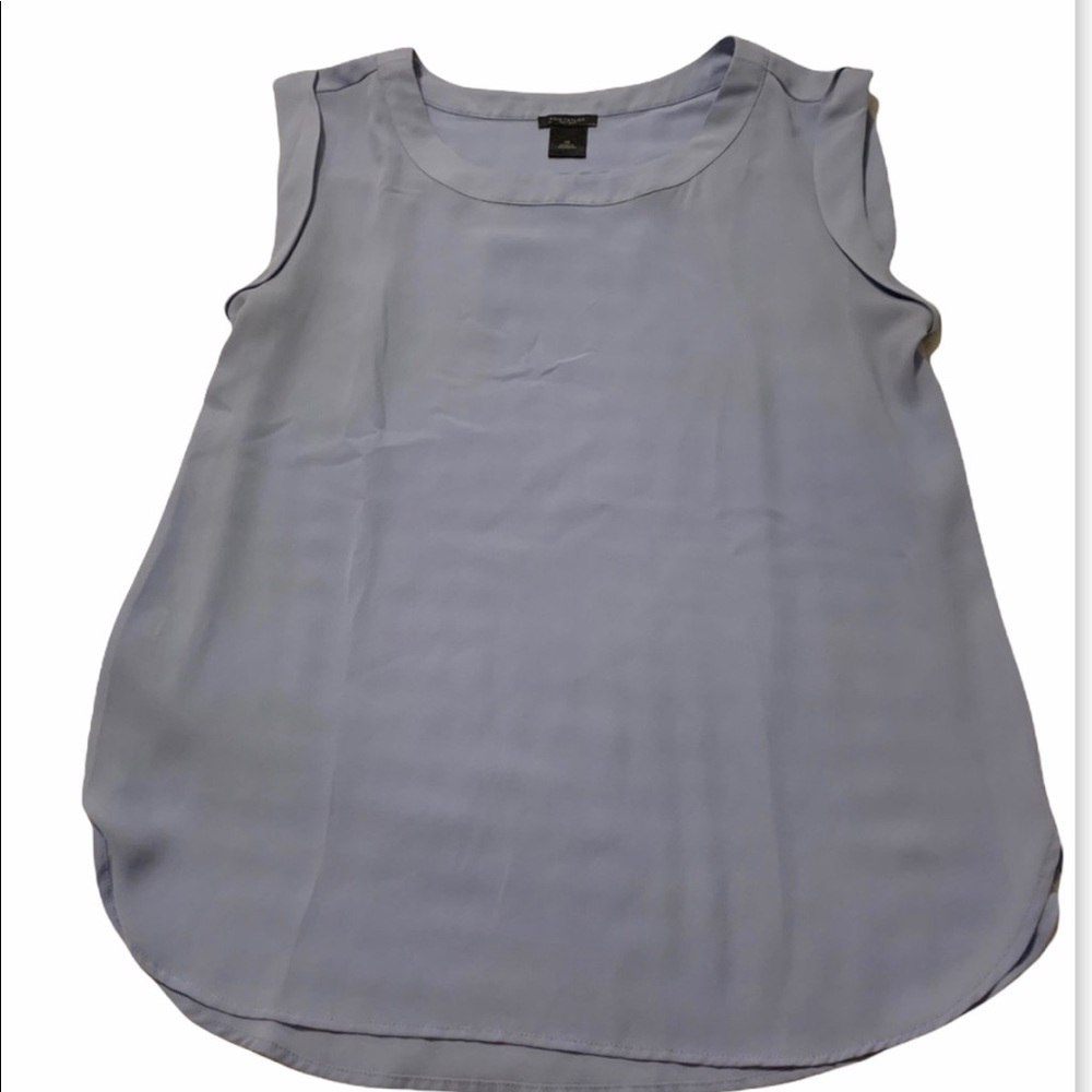 Loft Light Blue Cap-Sleeve Chiffon Top - Loft